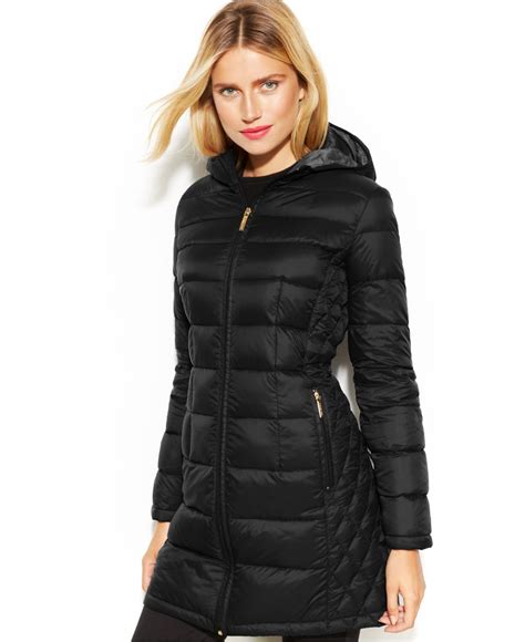 packable hooded down coat michael kors|Michael Kors packable puffer coat.